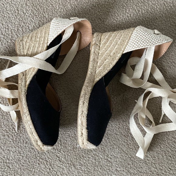 Soludos black women Espadrilles sandal wedge 8 - Picture 3 of 5